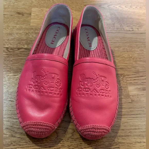 Coach Charlie Espadrille Bold Pink Flats Size 9 - Picture 9 of 16